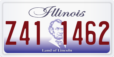 IL license plate Z411462