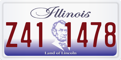 IL license plate Z411478