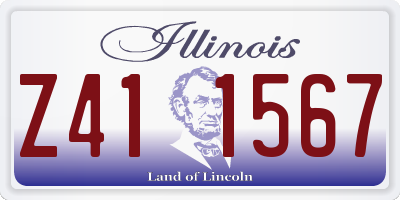 IL license plate Z411567
