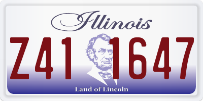 IL license plate Z411647