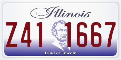 IL license plate Z411667