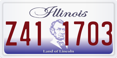 IL license plate Z411703