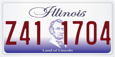 IL license plate Z411704
