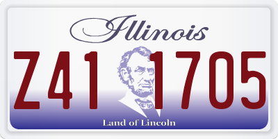 IL license plate Z411705