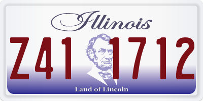 IL license plate Z411712
