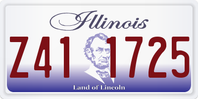 IL license plate Z411725