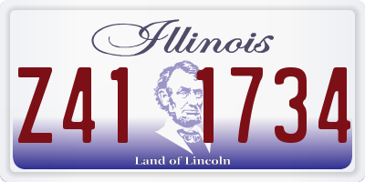 IL license plate Z411734