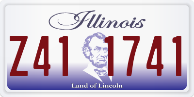 IL license plate Z411741