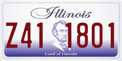 IL license plate Z411801
