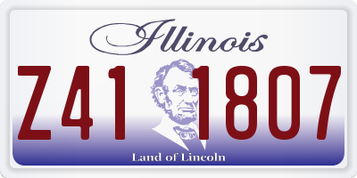 IL license plate Z411807