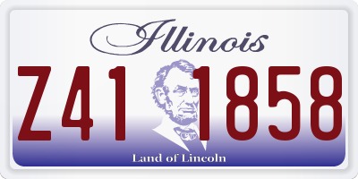 IL license plate Z411858