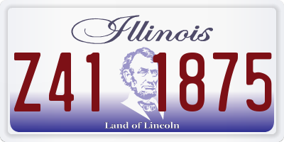 IL license plate Z411875