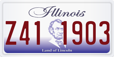IL license plate Z411903