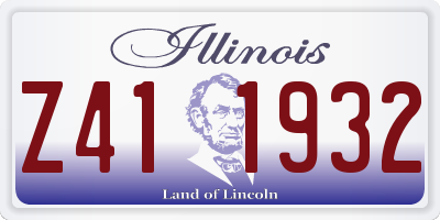 IL license plate Z411932