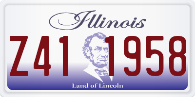 IL license plate Z411958