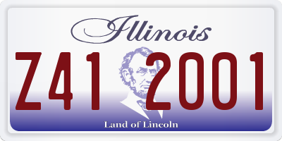 IL license plate Z412001