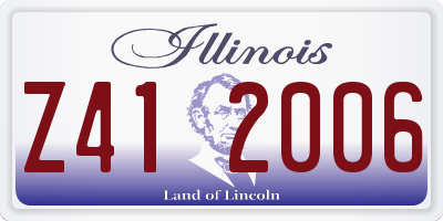IL license plate Z412006
