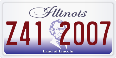 IL license plate Z412007
