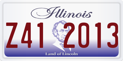 IL license plate Z412013
