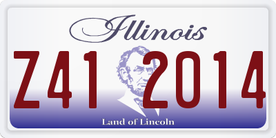 IL license plate Z412014