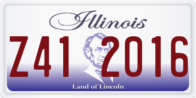 IL license plate Z412016