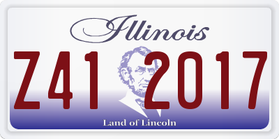 IL license plate Z412017