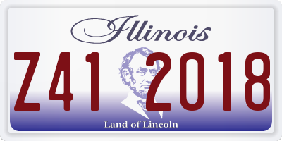 IL license plate Z412018