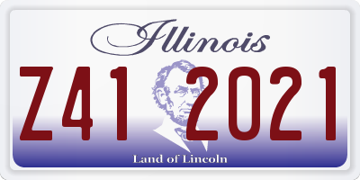 IL license plate Z412021