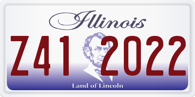 IL license plate Z412022
