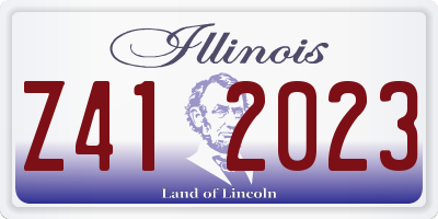 IL license plate Z412023