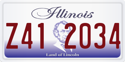 IL license plate Z412034