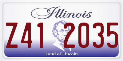 IL license plate Z412035