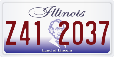 IL license plate Z412037