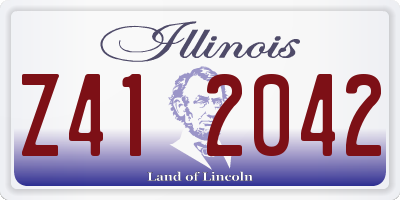 IL license plate Z412042