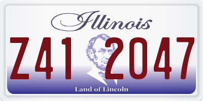 IL license plate Z412047