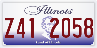 IL license plate Z412058