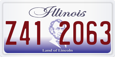 IL license plate Z412063