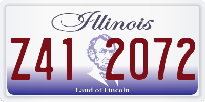 IL license plate Z412072
