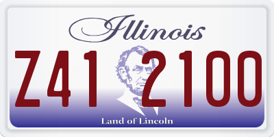 IL license plate Z412100