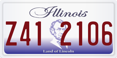 IL license plate Z412106
