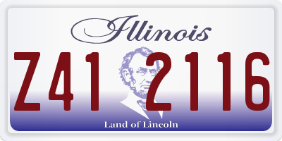 IL license plate Z412116