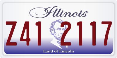 IL license plate Z412117