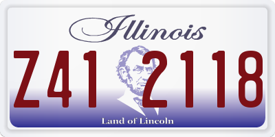 IL license plate Z412118