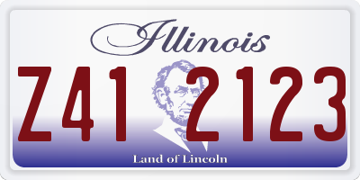 IL license plate Z412123