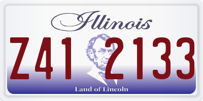 IL license plate Z412133