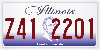 IL license plate Z412201