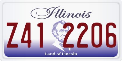 IL license plate Z412206