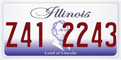 IL license plate Z412243