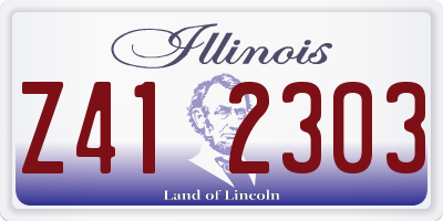 IL license plate Z412303