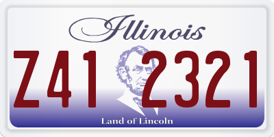 IL license plate Z412321